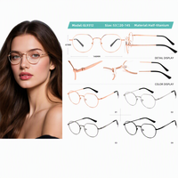 Gafas de Titanio Ovaladas de Moda para Mujer, Monturas Ópticas de Titanio Ultraligeras con Lentes Transparentes de PC, Gafas Casuales Diarias para Dama