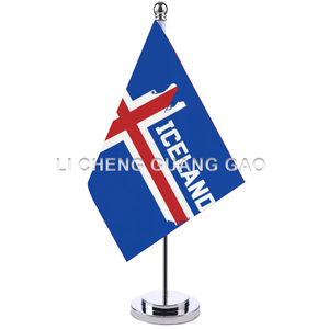 Bandera de Escritorio de <span class=keywords><strong>Islandia</strong></span> de Alta Calidad, Mini Bandera de Poliéster con Soporte para Oficina, Sala de Reuniones, Decoración de País, Regalo para Amigos - Product Image 1