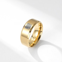 Bague en Acier Titane 8mm Unisexe avec Logo Aile de la Liberté L'Attaque des Titans, Bijou Cosplay Anime, Cadeau Convention, Or/Noir K-R640