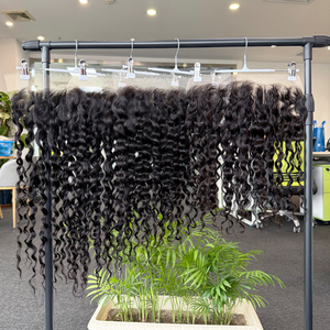 ผมแท้ธรรมชาติ 100% แบบลอนธรรมชาติ  13x6 HD  ฐานลูกไม้โปร่งใสสีดำธรรมชาติ  ขนาด 12-26 นิ้ว จากโรงงาน - Product Image 1
