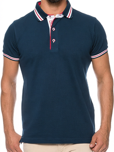 Camiseta Polo de Algodón Piqué para Hombre, Manga Corta, Cuello con Rayas en Contraste, Ropa Deportiva Informal, Camiseta de Golf a la Moda, Transpirable, para Uso Diario en Verano - Product Image 1