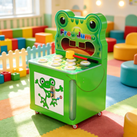 Kit de machine de jeu d'arcade à monnayeur pour enfants, jeu de marteau 'Crazy Hit Frog Head' avec plateau de jeu en métal pour centres de jeux