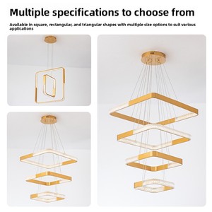 Lustre carré LED en acrylique de luxe nordique, température de couleur multiple, pour salon et salle à manger, <span class=keywords><strong>suspension</strong></span> dimmable - Product Image 4