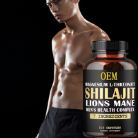 Capsules de Shilajit de marque privée avec champignons 7 en un Supplément pour la santé des hommes Lion's Mane Maca Powder Male Best Booster