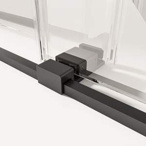 <span class=keywords><strong>Mampara</strong></span> de <span class=keywords><strong>ducha</strong></span> sin marco ultraestrecha con separación seco-húmedo, bandeja rectangular cepillada, puerta corredera Rectangular para baños - Product Image 4