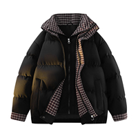 Veste matelassée unisexe pour couples, hommes et femmes, 6 couleurs, col haut, garniture à carreaux, manteau rembourré pour temps froid