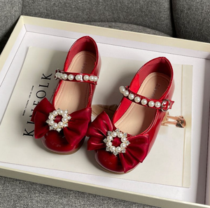 Zapatos de Vestir para Niñas, Primavera y Otoño, Nuevos Zapatos de Cuero Rojo Coreanos con Suela Suave para Niñas, Zapatos de Princesa - Product Image 3