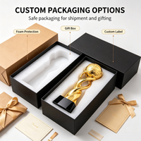 Trophée Globe d'Or Personnalisé Écologique pour Cadeau d'Entreprise, Poli, Imprimé UV, Gravé, pour Distribution en Gros