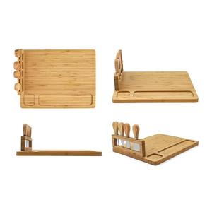 Plateau de service et planche à découper en bois pour fromages et charcuteries, ensemble d'outils pour viande et fromage avec couteaux - Product Image 2