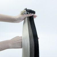 Extensions de cheveux vierges européennes à double trame avec pointe en K, vente en gros directe d'usine