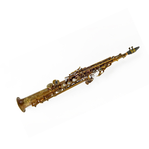 Sassofono <span class=keywords><strong>Soprano</strong></span> in Stile Antico, Ottone, Tonalità Sib Regolabile, Laccatura Dorata, per Intrattenimento e Pratica, Caratteristiche Colorate - Product Image 1