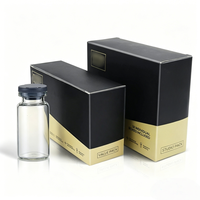Boîte et étiquette personnalisables pour cosmétiques écologiques, impression sur papier holographique brillant, emballage pour flacons de peptides 2ml 3ml 5ml