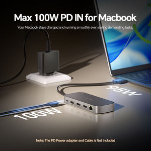 Base de Conexión PULWTOP para <span class=keywords><strong>MacBook</strong></span> <span class=keywords><strong>Pro</strong></span> con Doble Monitor, 2 Puertos HDMI, PD, Ethernet, USB A/C 10Gbps para <span class=keywords><strong>MacBook</strong></span> <span class=keywords><strong>Pro</strong></span>/Air M5/M4/M3 <span class=keywords><strong>Pro</strong></span> y Max - Product Image 6