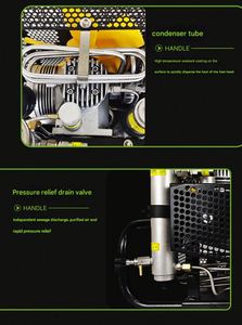 Compresseur d'air industriel portable 100L/min (6m³/h) haute pression avec arrêt automatique et rechargement automatique pour l'air respirable - Product Image 6