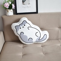 Coussin en peluche mignon en forme de chat irrégulier, oreiller doux en forme d'animal de dessin animé, coussin de sieste pour canapé, cadeaux promotionnels pour enfants