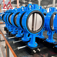 Válvula de Mariposa Tipo Wafer de Hierro Dúctil Fundido con Sello EPDM, Accionamiento Manual por Engranaje de Tornillo Sin Fin para Sistemas de Circulación de Agua en HVAC de Edificios
