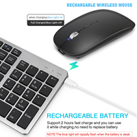 Clavier et souris sans fil Bluetooth rechargeables de haute qualité, taille standard