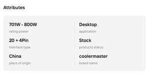 Fuente de alimentación para PC de escritorio Cooler Master MWE Gold 750W 850W ATX para juegos, potencia nominal de 700 a 800W, interfaz tipo 20+4 pines, PSU para computadora. - Product Image 6