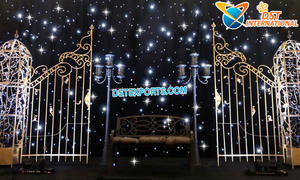 Decoración de entrada con tema de boda Srilankan, estatuas de baile de boda de lujo para entrada, estatuas de decoración de entrada real con puerta - Product Image 6