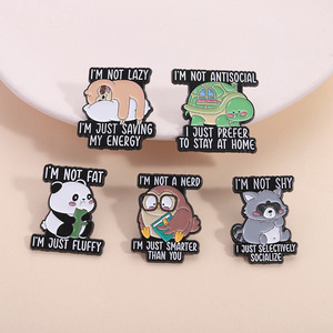 Nouvel Arrivage : Lot de Pins en Émail Animaux Mignons et Amusants (Paresseux/Panda/Hibou/Tortue/Élan) – Badges Métalliques pour Vêtements, Cadeau pour Amis - Product Image 2