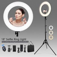 Offre Spéciale Led Cercle Selfie Anneau Lumière 18 Pouces 3000-6000K Dimmable Avec Trépied Support de Téléphone Anneau Lumière