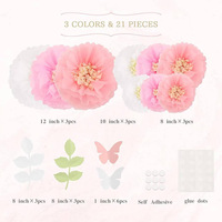 Fleurs magiques en papier de soie pour décorations murales de mariage