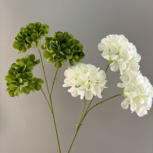Flores de Hortensia Artificiales Transfronterizas, Mini Decoraciones de Boda de Seda de 3 Cabezas para Uso en Interiores y Exteriores - Product Image 3