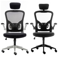 Chaise de bureau exécutive moderne en maille ergonomique inclinable réglable en hauteur dossier pivotant pour la maison en métal