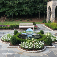 Vincentaa Fontaine cascade avec boule de verre en acier inoxydable Art déco personnalisée pour jardin extérieur