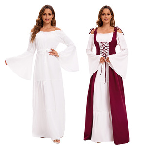 Vestido Largo Medieval Retro de Reina, con Hombros Descubiertos, Corte en A, de Gasa, para Bailes, Fiestas y Actuaciones Escénicas - Product Image 2