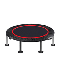 Equipo de Fitness, Trampolín Redondo para Interiores y Exteriores con Barra de Agarre, Material de Acero y PVC
