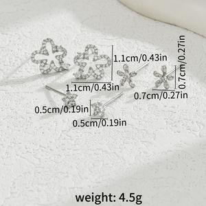 Orecchini di zircone Micro-pavimentati da donna alla moda di Xinjue stile nicchia Easy Match Popul per abiti Casual in stile Tweed perfetto regalo in ottone - Product Image 4