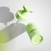Bouteille moussante de luxe de 200ml en plastique PET vert rose de forme ronde bouteille de liquide de savon de lavage des mains pour emballage cosmétique