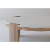 skandinavische moderne möbel wabi sabi tisch runder couchtisch aus natürlichem holz beton tischplatte eiche-beine