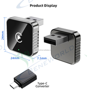 Adaptateur sans fil 2-en-1 CarPlay et Android Auto OEM/ODM d'usine, boîtier métallique, convertit le filaire en sans fil, clé USB Plug and Play