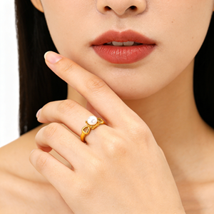 แฟชั่นเครื่องประดับแหวนสำหรับผู้หญิงเครื่องประดับแหวนสแตนเลสเครื่องประดับแหวนเครื่องประดับชุบทองแหวนหมั้นบาเกอันิลโล - Product Image 1