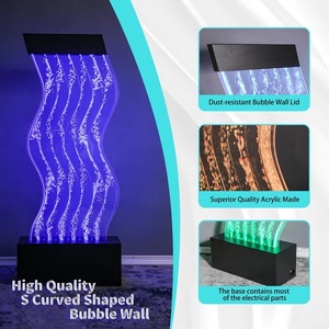 Wave Designs <strong>Modern</strong> Acrylic Indoor <strong>Room</strong> <strong>Dividers</strong> with RGB LED Light Wedding Panel Water Features by Bubble Wall - Product Image 3