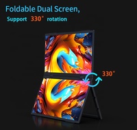 Écran secondaire tactile rotatif USB Type-C avec logo personnalisé, moniteur portable 18,5 pouces 1080p à double écran pour ordinateur portable