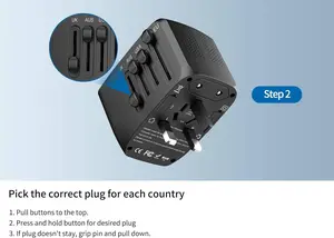 Voltage Converter European Travel 220V To 110V Wall Charger Adapter Compatible US UK Europe AUS