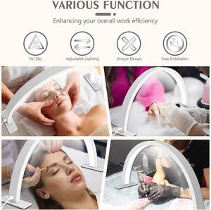 24 pulgadas LED UV belleza <span class=keywords><strong>media</strong></span> <span class=keywords><strong>luna</strong></span> bordado lámpara uñas pestañas ceja tatuaje cuidado en forma <span class=keywords><strong>de</strong></span> U lámpara <span class=keywords><strong>de</strong></span> pie para sombra <span class=keywords><strong>de</strong></span> ojos - Product Image 2