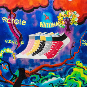 Chaussettes de cheville fantaisie en coton 100% pour femmes et hommes, motif dessin animé, style décontracté, ressemblant à des chaussures - Product Image 3