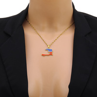 Collier chaîne en acier inoxydable et résine style ethnique rétro pour femme, motif vague d'eau, le plus vendu, Haïti