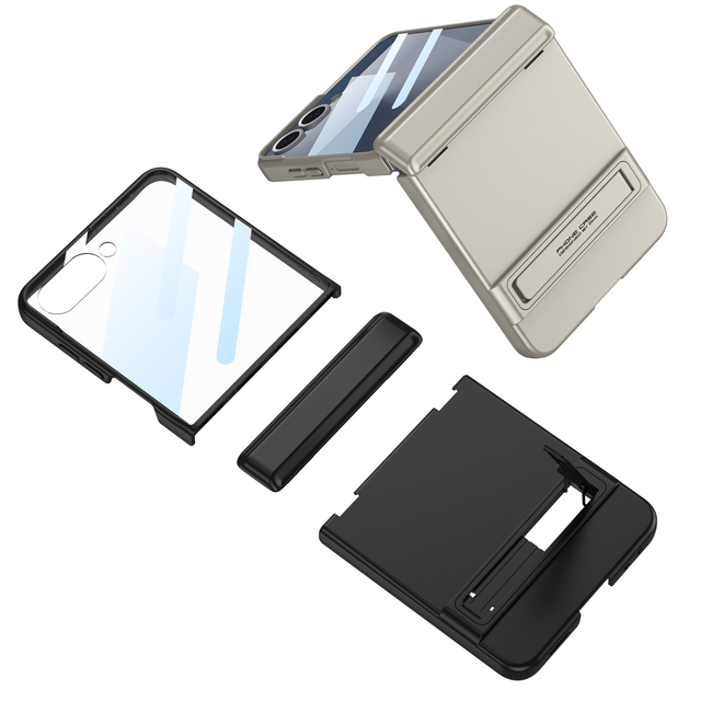 Ultra Thin PC NFC Enabled Pure Color Mobile Phone Case with Kickstand and Adjustable Stand for for Z Flip 7