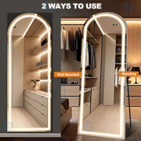 Meubles de salle de bain dressing debout grand miroir pleine longueur support miroir de maquillage LED avec lumières