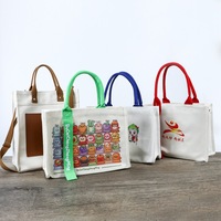 Sac fourre-tout en toile pour boutique de mode, prêt à la vente, avec poignées de couleur personnalisée pour la présentation de marchandises sur le comptoir du magasin