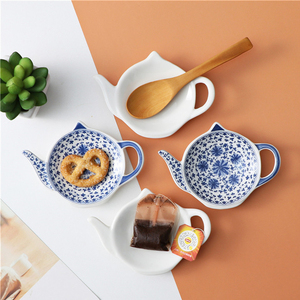 Accueil hôtel restaurant vaisselle sac à thé <span class=keywords><strong>bonbons</strong></span> sous-verres soucoupe assiettes à thé en céramique porte-thé pour thé - Product Image 1