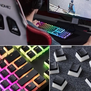 OEM Wired Plug Play Metal RGB Backlit 87 Keys Gaming Mechanical Double Skin Milk Pudding Sublimation Laptop Desktop Color Puddin - Product Image 4