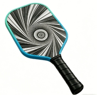 Raquette de pickleball thermoformée personnalisée ET207, motif tourbillon optique monochrome, pour l'art urbain, cadeau sportif, vente en gros OEM, boutique