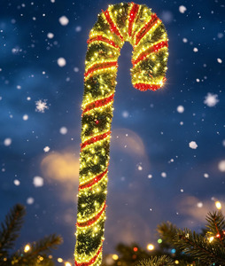 Luces Navideñas LED con Marco de Hierro en Forma de Bastón de Caramelo 3D Personalizadas, Impermeables IP65, Blanco Cálido, para Decoración Navideña en Exteriores - Product Image 1