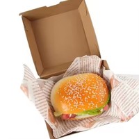 Boîte à hamburger en papier kraft personnalisée, emballage alimentaire biodégradable, logo imprimé, à emporter